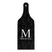 黒のモパーソナライズされたノグラムと名前 カッティングボード (正面)
