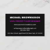 黒のユニークなシャツ 衣類 安い アパレル ストア コーリングカード (裏面)