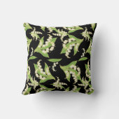 黒のユリの谷の花パターン クッション (裏面)