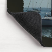 黒のヨット マウスパッド (コーナー)
