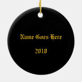 黒のライオンの盾 セラミックオーナメント (裏面)