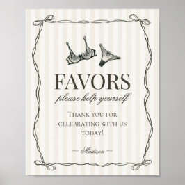 黒のランジェリーバチェロレッテの好意サイン ポスター