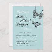 黒のランジェリー ターコイズ ブラックレース 招待状 (正面)