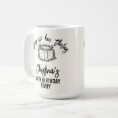 黒のリボンが30代を締めくくる40歳の誕生日 コーヒーマグカップ (正面左)