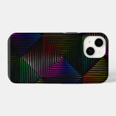 黒のレインボープリズム iPhoneケース (裏面横)
