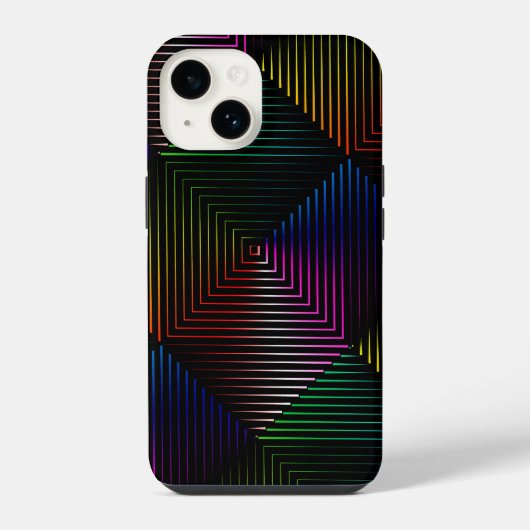 黒のレインボープリズム iPhoneケース (裏面)