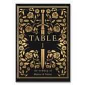 黒のロイヤル・メディエーバル・ソード・ウェディング テーブルナンバー (裏面)