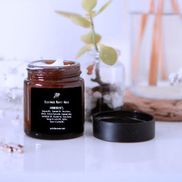 黒のロゴの付いた成分リスト スクエアシール