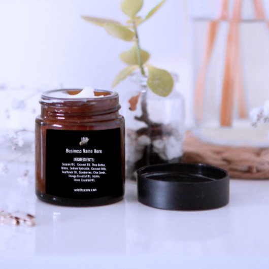 黒のロゴの付いた成分リスト スクエアシール