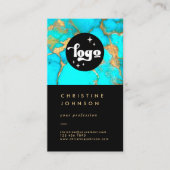 黒のロゴターコイズ石 名刺 (正面)