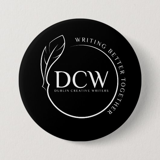 黒のロゴボタン 缶バッジ (正面)