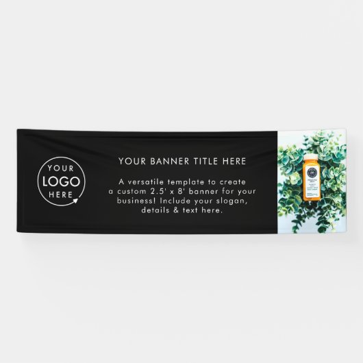 黒のロゴ |ビジネスモダンプロフェッショナル写真8' 横断幕 (横)