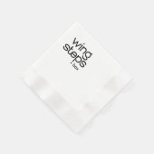 黒のロゴ 縁ありカクテルナプキン (角)