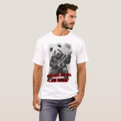 黒のロックンロールとパンダが好き Tシャツ (正面フル)