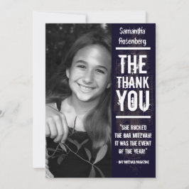 黒のロック・バンドのバルミツワーのサンキューカード サンキューカード