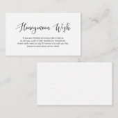 黒のロマンモダンティックなフォント結婚、のハネムーンウィッシュ エンクロージャーカード (正面/裏面)