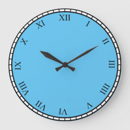 黒のローマ数字顔とトリムクロック顔時計 ラージ壁時計