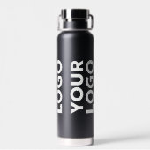 黒のワイドなロゴパターン ウォーターボトル (背面)