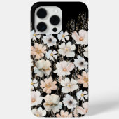 黒のワイルドフラワーパターン Case-Mate iPhoneケース (裏面)