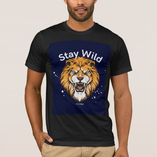 黒のワイルドTシャツ Tシャツ (正面)