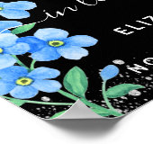 黒のワスレナグサの花の写真メモリアル葬儀 ポスター (角)