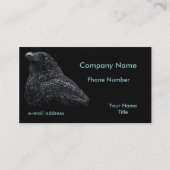 黒のワタリガラスのパステル 名刺 (正面)