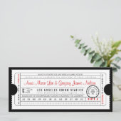 黒のヴィンテージのチケットのパンチカードの招待状 招待状 (スタンド正面)