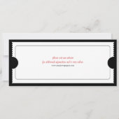 黒のヴィンテージのチケットのパンチカードの招待状 招待状 (裏面)