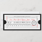 黒のヴィンテージのチケットのパンチカードの招待状 招待状 (正面)