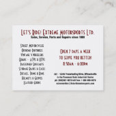 黒のヴィンテージのMotorsports 3の荷車引きATC 名刺 (裏面)