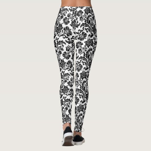 黒のヴィンテージマスク模様 レギンス (裏面)