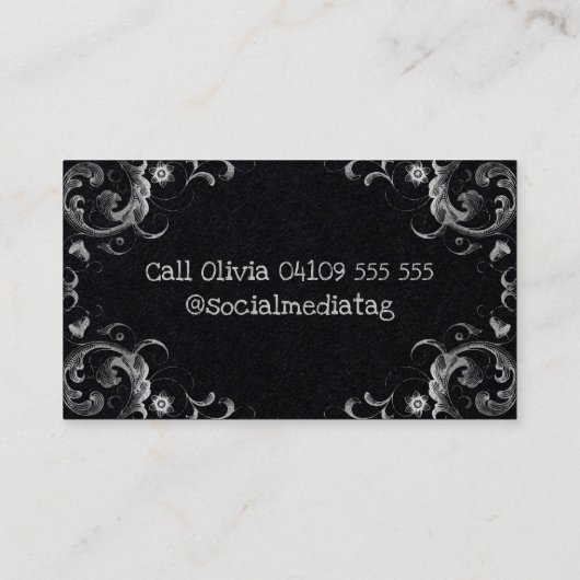 黒のヴィンテージ 名刺 (裏面)