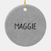 黒の三色ペンブロークのウェルシュコーギーと名前 セラミックオーナメント (裏面)