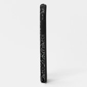 黒の上での白いスクロールカーブ Case-Mate iPhoneケース (裏面/左)
