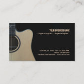 黒の上にカットウェイ·アコースティック·ギターを閉鎖 名刺 (裏面)