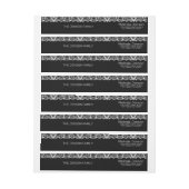 黒の上に白いレース ラップアラウンドラベル (シート)