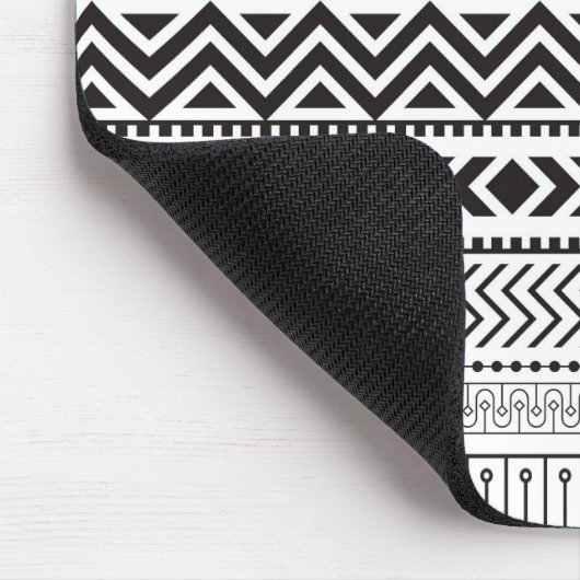 黒の上に白のパターモダンン マウスパッド (コーナー)