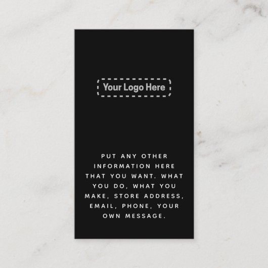 黒の上に白のロゴのソーシャルリンク エンクロージャーカード (正面)