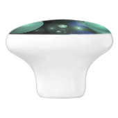 黒の上に青と緑の泡 セラミックノブ (側面)