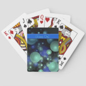 黒の上に青と緑の3Dバブルをパーソナライズされた表示 トランプ (裏面)