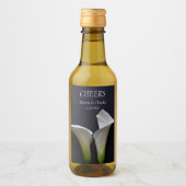 黒の上の白いカ結婚ラユリ ワインラベル (正面)