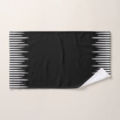 黒の不均等よじれ白線 バスタオルセット (ハンドタオル)