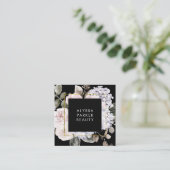 黒の不機嫌なアジサイ|の水彩画の花柄 スクエア名刺 (スタンド正面)