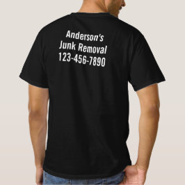 黒の不用品回収業者のビジネス名と電話番号 Tシャツ