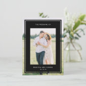 黒の両面フレーム写真の結婚Webサイト 招待状 (スタンド正面)