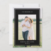 黒の両面フレーム写真の結婚Webサイト 招待状 (正面)