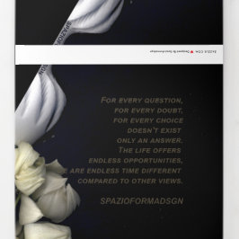 "黒の中の白い月からのハート" & 疑念の時間 三つ折りクリスマスカード