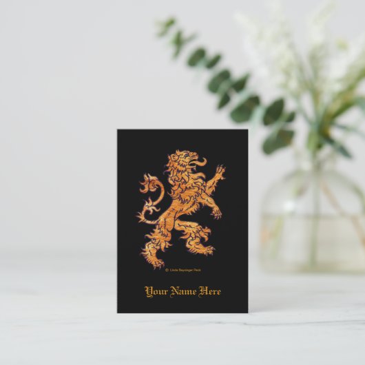 黒の中世ライオン 名刺 (スタンド正面)
