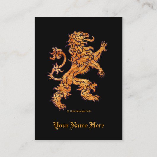 黒の中世ライオン 名刺 (正面)