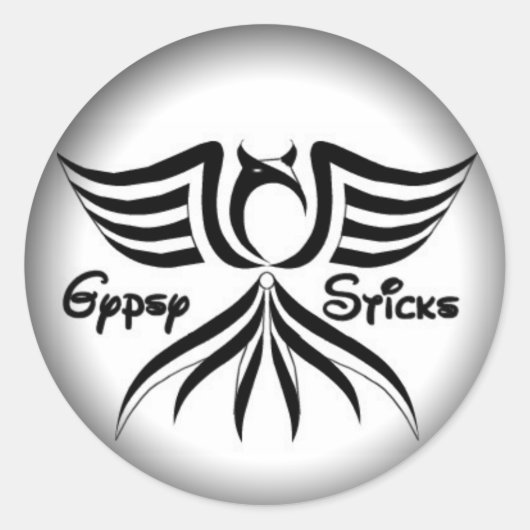 黒の丸いステッカーにフェードカスタマイズ-  ラウンドシール (正面)